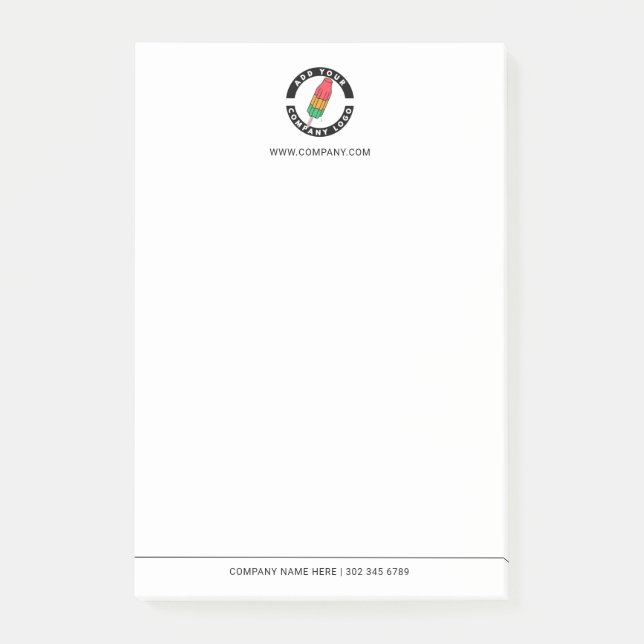 Add Custom Logo Business Manager Employee Post-it Notes (Front)