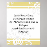 Add Custom Quote Stripes & Flowers Custard Yellow