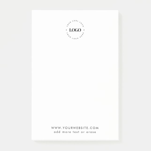Add Custom Round Logo Business Company Branded Post-it Notes (Front)