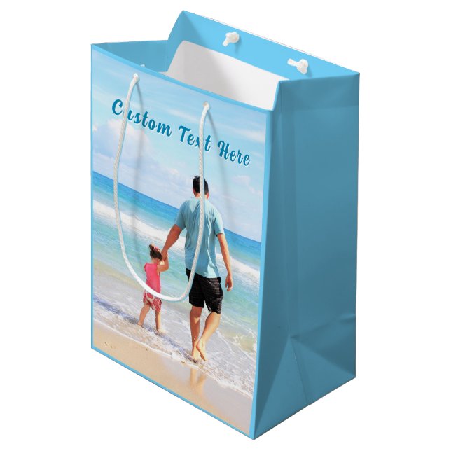 Add Custom Text Upload Your Photo Gift Bag (Front Angled)