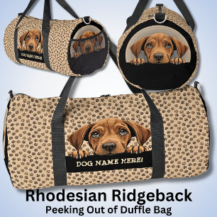 Add Dog Name or Your Name, Rhodesian Ridgeback Duffle Bag