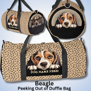 Add Dog Name Your Name, Beagle Duffle Bag