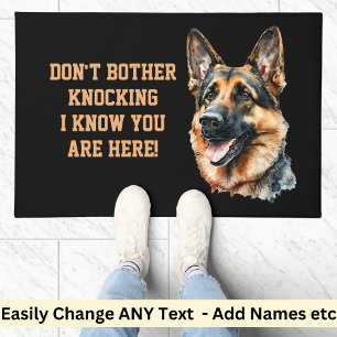 Add Dog Photo Edit Text Don't Knock, Know You Here Doormat