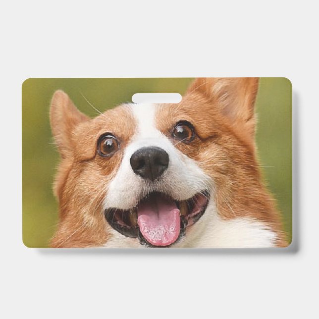 Add Dog Photo Personalized Customized Badge (Front)