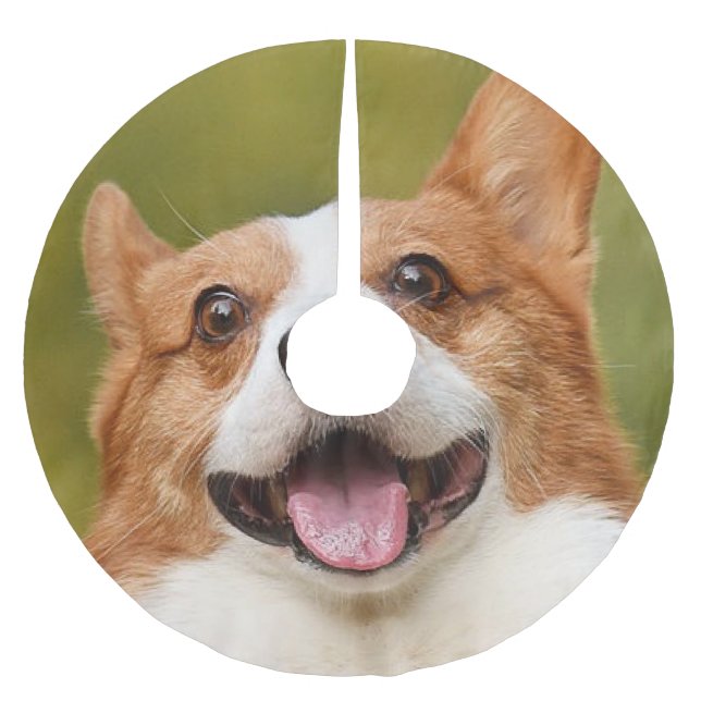 Add Dog Photo Personalized Customized Brushed Polyester Tree Skirt (Front)