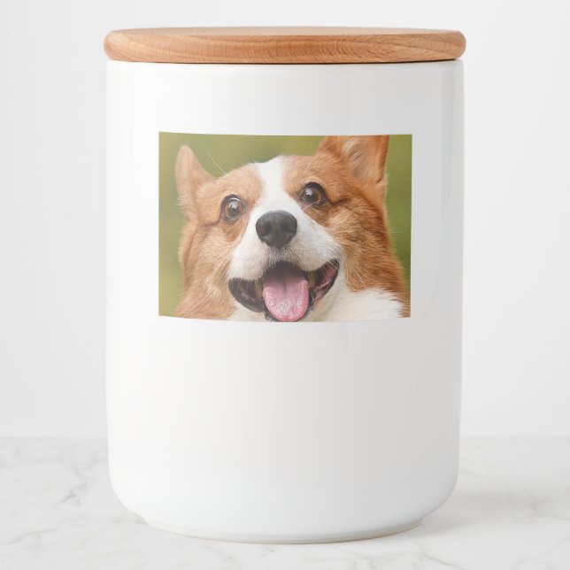 Add Dog Photo Personalized Customized Food Label (Front)