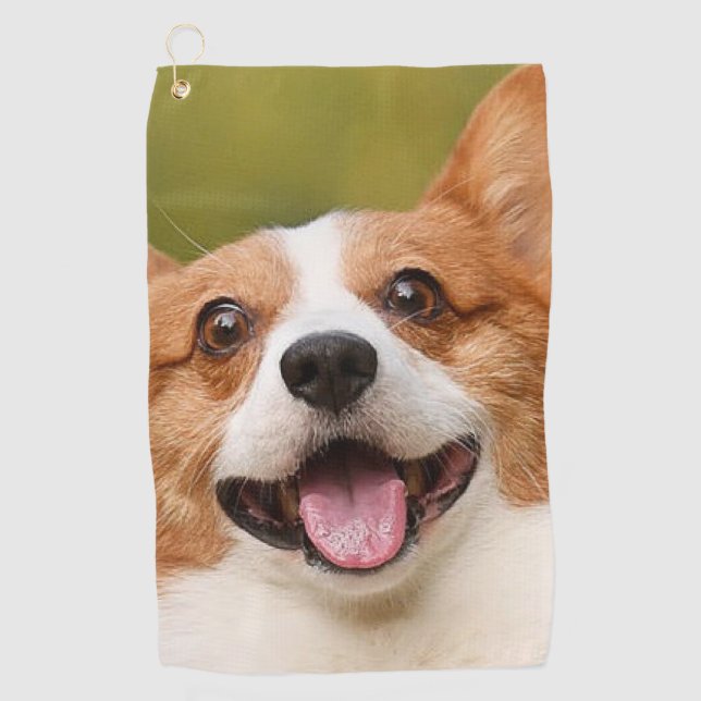 Add Dog Photo Personalized Customized Golf Towel (Front)