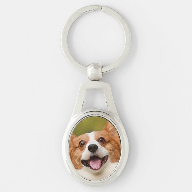 Add Dog Photo Personalized Customized Keychain (Front)