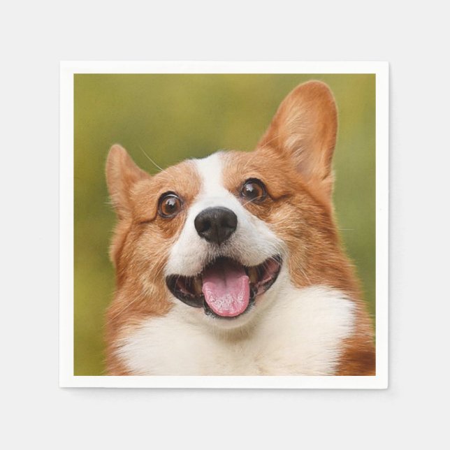 Add Dog Photo Personalized Customized Napkin (Front)