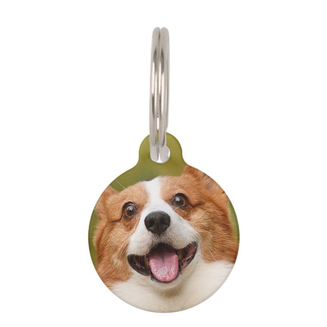 Add Dog Photo Personalized Customized Pet Tag (Front)