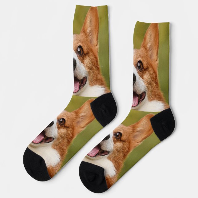 Add Dog Photo Personalized Customized Socks (Left)