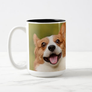 Add Dog Photo Personalized Customized Two-Tone Coffee Mug