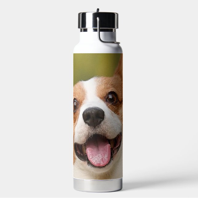 Add Dog Photo Personalized Customized Water Bottle (Left)
