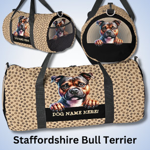 Add Dog Your Name, Staffordshire Bull Terrier Duffle Bag