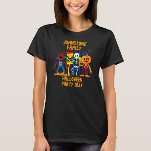 Add Family Name Edit Text Halloween Party Year  T-Shirt