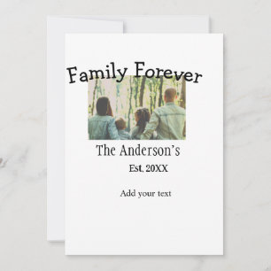 Add family name photo year rustic vintage holiday card