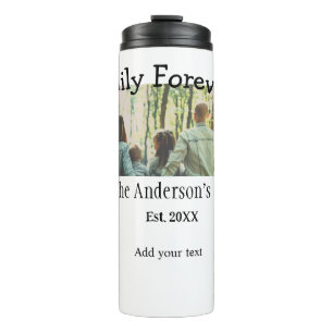 Add family name photo year rustic vintage holiday thermal tumbler