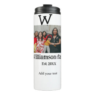 Add family name photo year rustic vintage reunion thermal tumbler