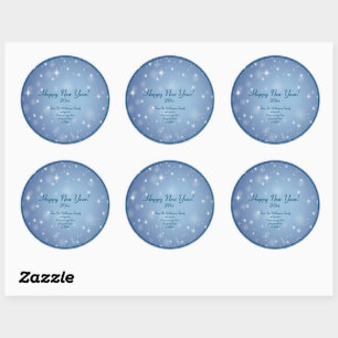 Add Family Organization Name Happy New Year 20xx  Classic Round Sticker