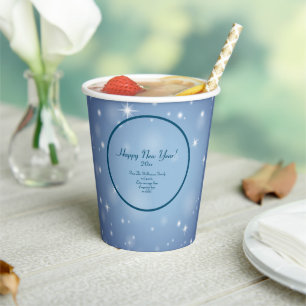Add Family Organization Name Happy New Year 20xx  Paper Cups