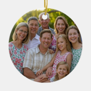 Add Family Reunion Photo Customize Ceramic Ornament