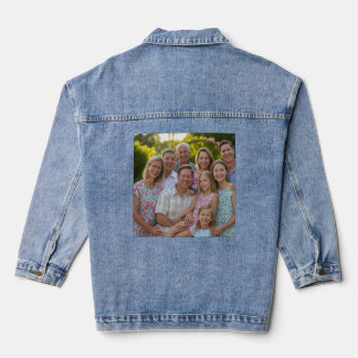 Add Family Reunion Photo Customize Denim Jacket