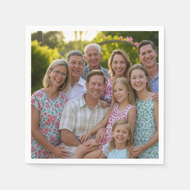 Add Family Reunion Photo Customize Napkin (Front)