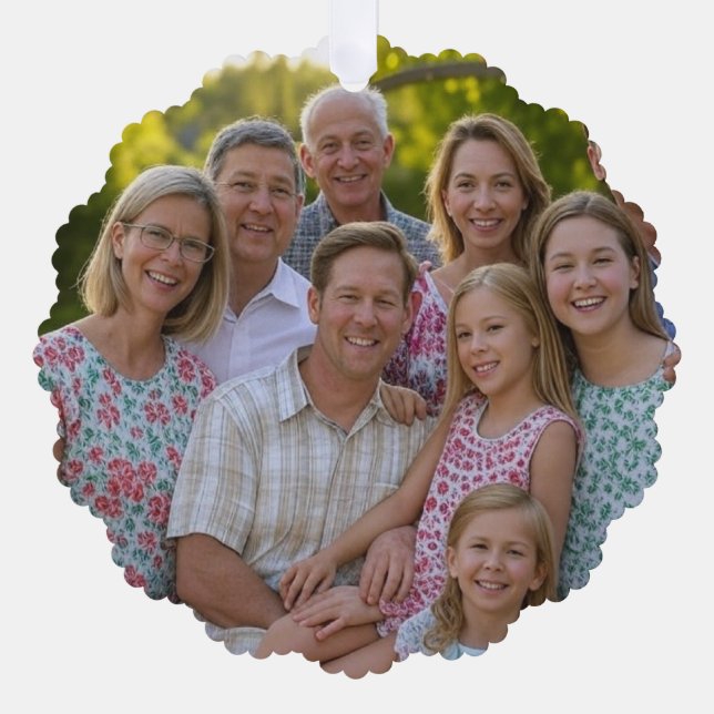 Add Family Reunion Photo Customize Ornament Card (Front)