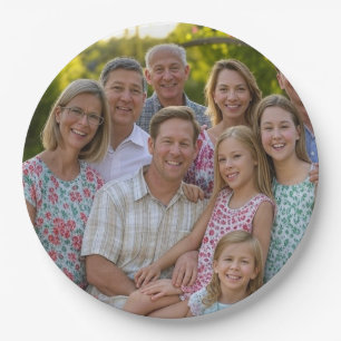 Add Family Reunion Photo Customize Paper Plate