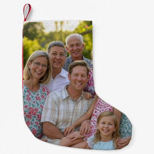 Add Family Reunion Photo Customize Small Christmas Stocking