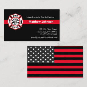 Add Firehouse Embem   Fire Department Firefighter Business Card