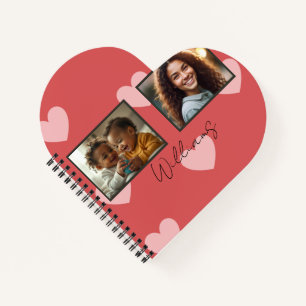 Add Four Photos Heart Notebook