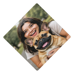 Add French Bulldog Photo Personalize Graduation Cap Topper