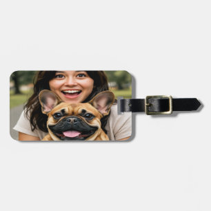 Add French Bulldog Photo Personalize Luggage Tag