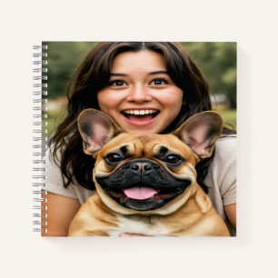 Add French Bulldog Photo Personalize Notebook