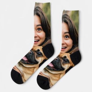 Add French Bulldog Photo Personalize Socks