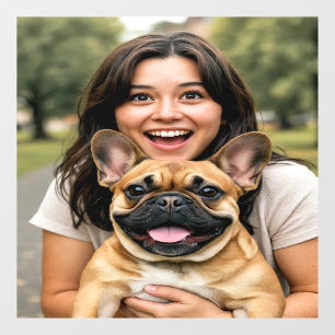 Add French Bulldog Photo Personalize Window Cling