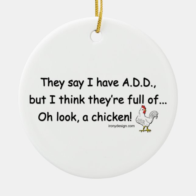 ADD Full of Chickens Ceramic Ornament (Front)
