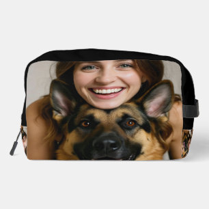 Add German Shepherd Photo Personalize Dopp Kit