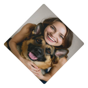 Add German Shepherd Photo Personalize Graduation Cap Topper