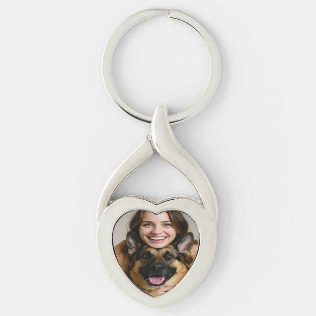 Add German Shepherd Photo Personalize Keychain (Front)