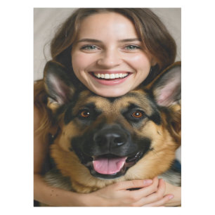Add German Shepherd Photo Personalize Tablecloth
