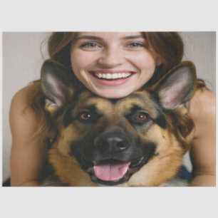 Add German Shepherd Photo Personalize Tissue Paper