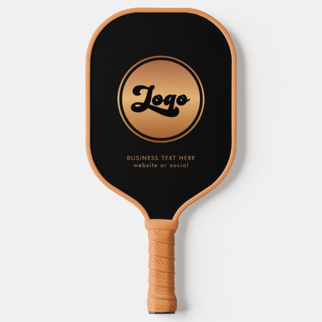 Add Gold Business Company Logo & Text Professional Pickleball Paddle (Front)