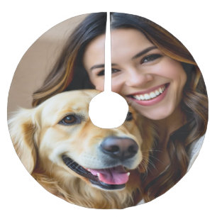 Add Golden Retriever Photo Personalize Brushed Polyester Tree Skirt