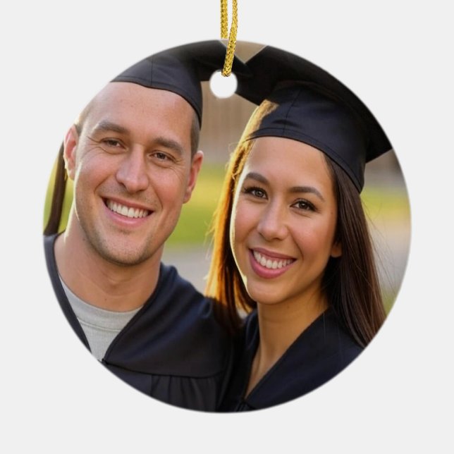 Add Graduation Photo Customize Ceramic Ornament (Front)