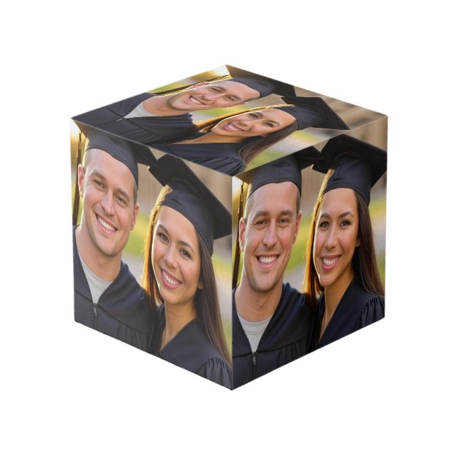 Add Graduation Photo Customize Cube (Front Angled)