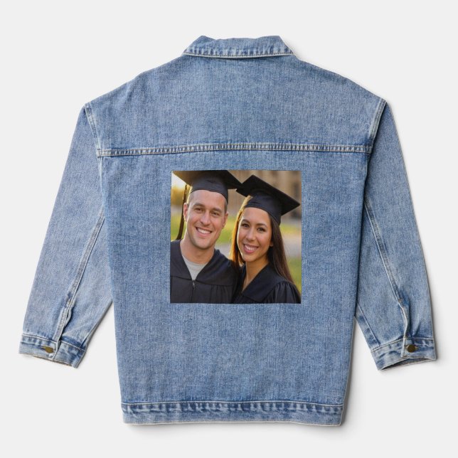 Add Graduation Photo Customize Denim Jacket (Back)