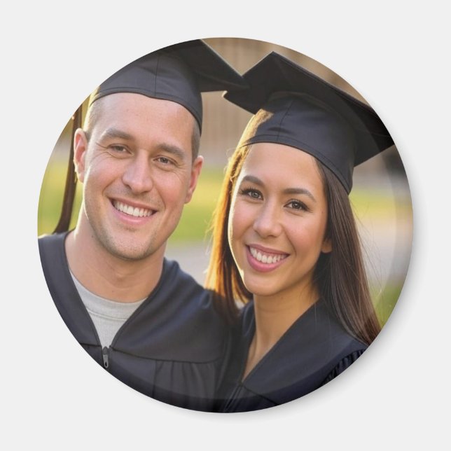 Add Graduation Photo Customize Magnet (Front)