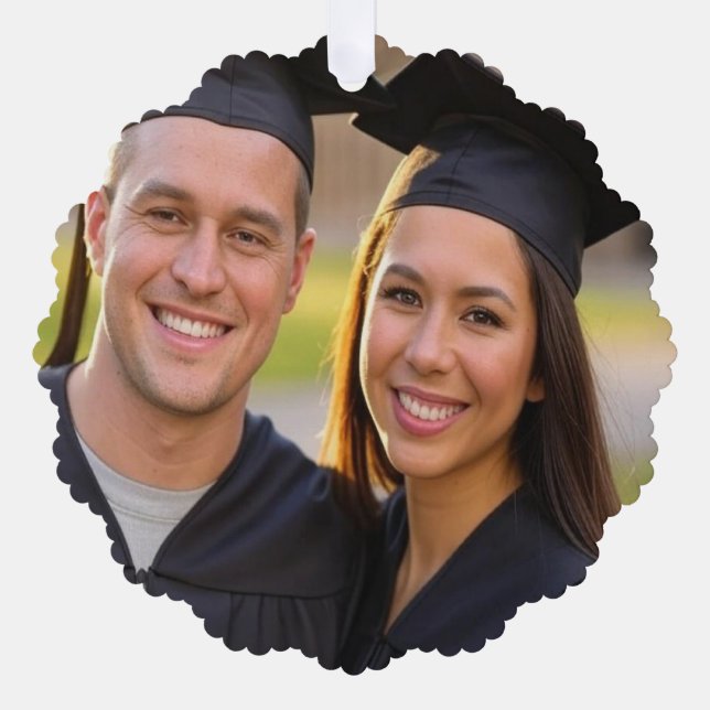 Add Graduation Photo Customize Ornament Card (Front)